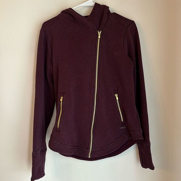 Athleta Women’s Easy Cozy Karma Jacket Cassis SIZE Medium #158372 maroon EUC! - Picture 2 of 12